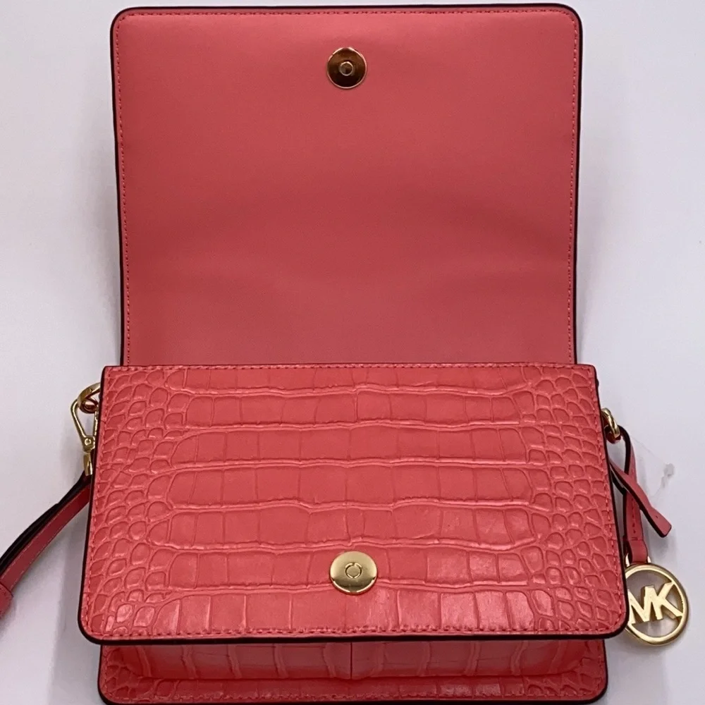 MICHAEL KORS MERCER SMALL CLUTCH XBODY GRAPEFRUIT